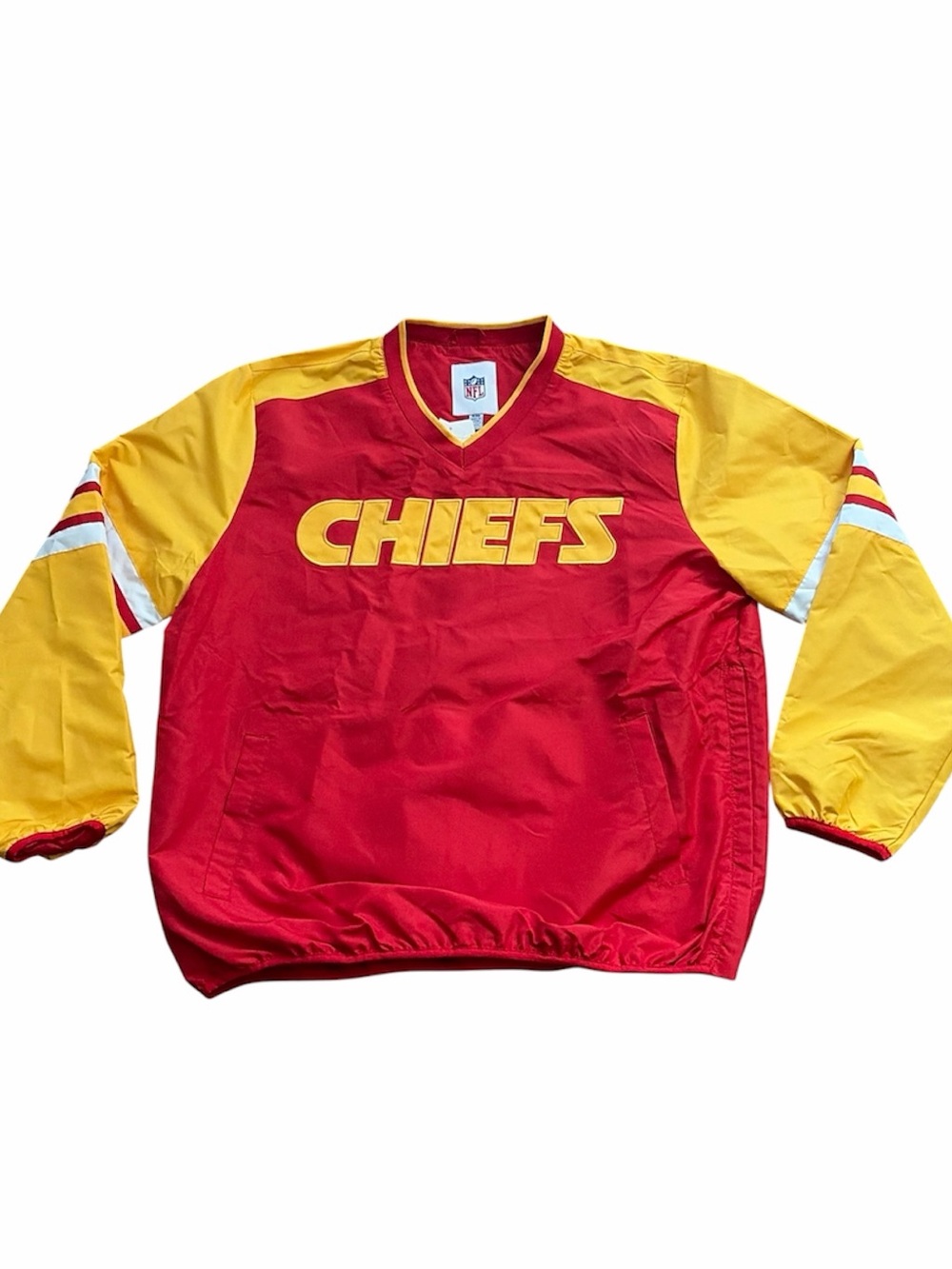 Kansas City Chiefs V-Neck Windbreaker Jacket Sz XL NFL Stitched Letters NWT